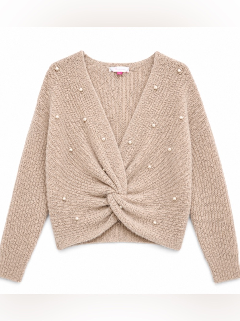 ⭐️ 3/$15 • No Boundaries • Light Pink •V-Neck Sweater with Pearls • XXXL